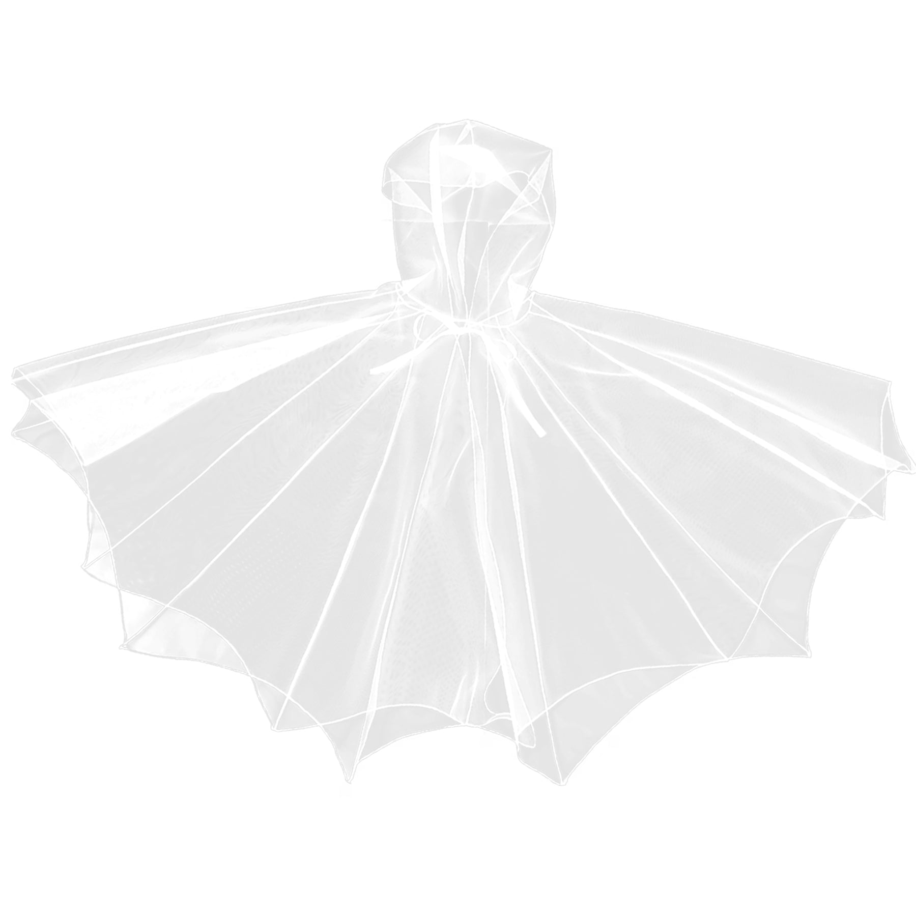 Bat Wing Hooded Cape white