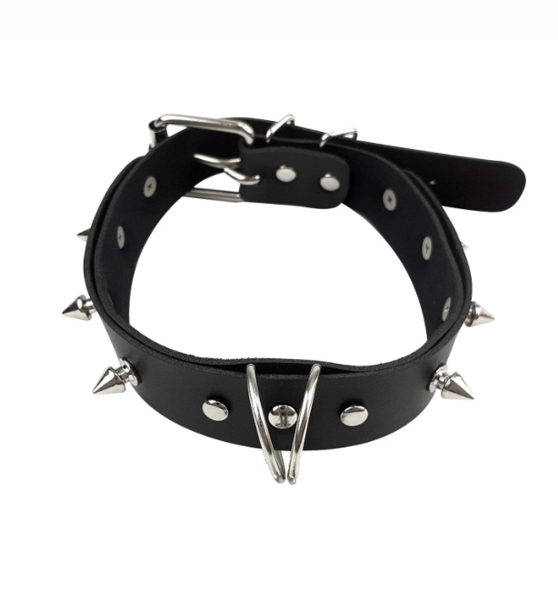 bdsm bondage collar with spikes